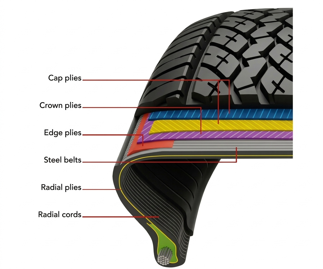 Technical anatomy of tyres from tyre-supplier-malaysia Sun Tyre